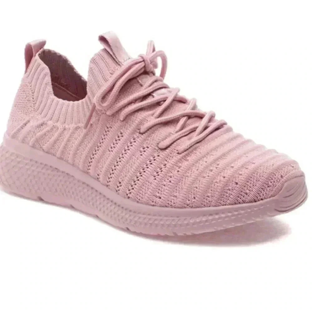 J/Slides Women's Dyann Knit Low Top Sneakers Light Pink Knit Sz 8.5